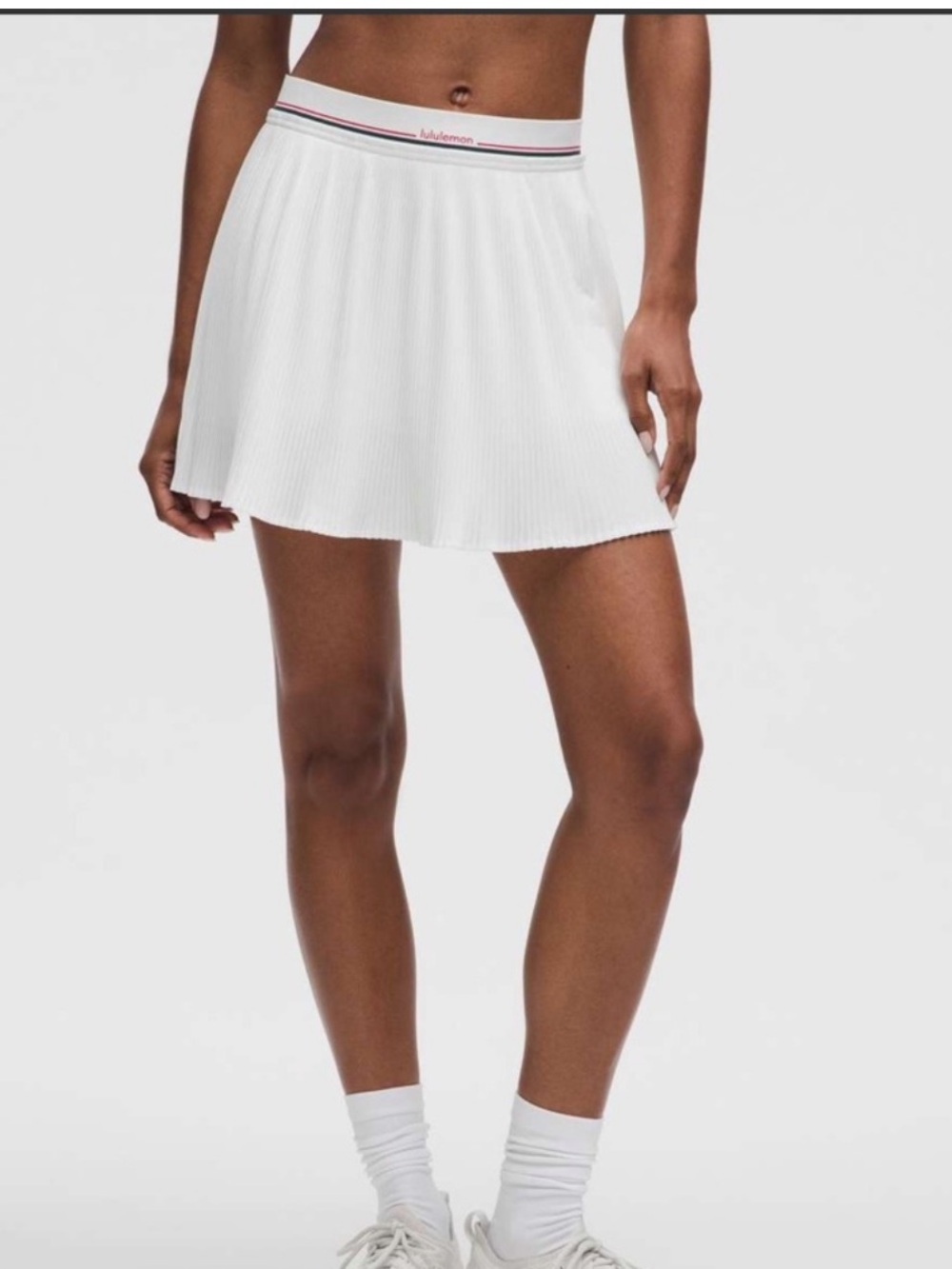 Lululemon Logo-Waist Micro-Pleat Mid-Rise Tennis Skirt Long White size XXS - Picture 1 of 11
